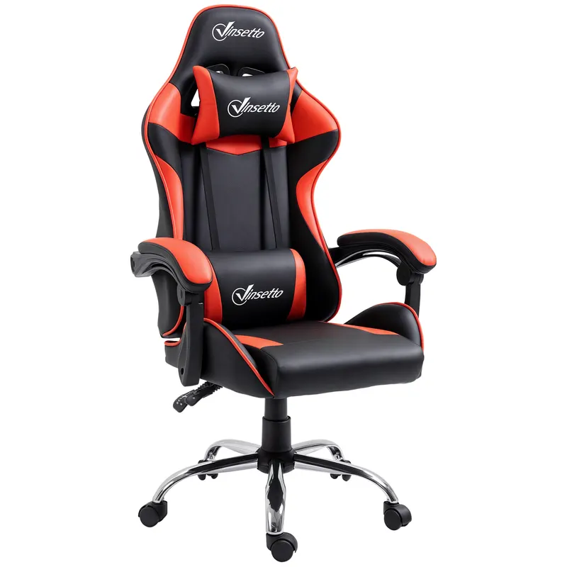 Vinsetto Fotoliu gaming fotoliu de birou chaise gamer cu suport pentru cap ergonomic înălțime reglabilă spătar inclinabil până la 135° | Romania