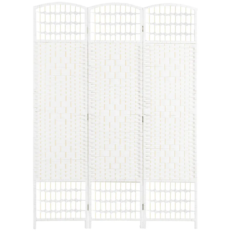 HOMCOM Paravan interior din lemn separator de cameră despărțitură pliabilă 3 panouri 120 x 170 cm alb | Romania
