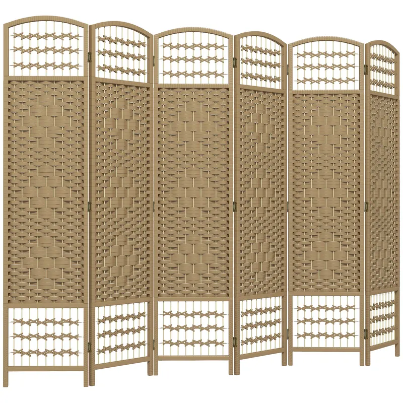 HOMCOM Paravan interior din lemn separator de cameră despărțitură pliabilă 6 panouri 240 x 170 cm lemn natural | Romania
