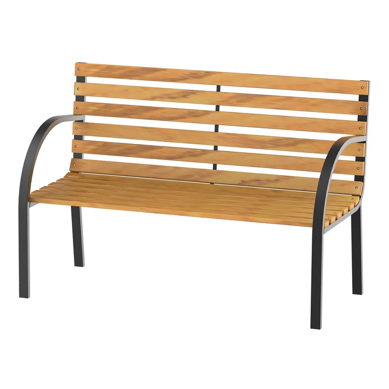 Outsunny Banca de Gradina sau Terasa cu 2 locuri, in Otel 122L x 60L x 80Hcm | Romania