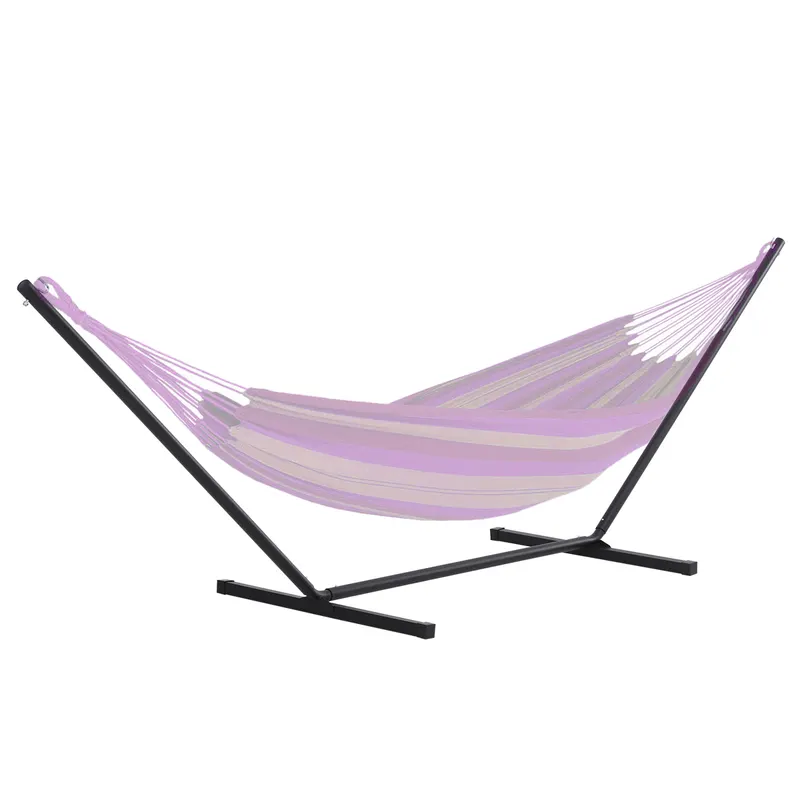 Outsunny Suport pentru Hamac, Capacitate Maximă 150Kg, Structură din Metal Rezistent, Negru, 360x92x115cm | Romania