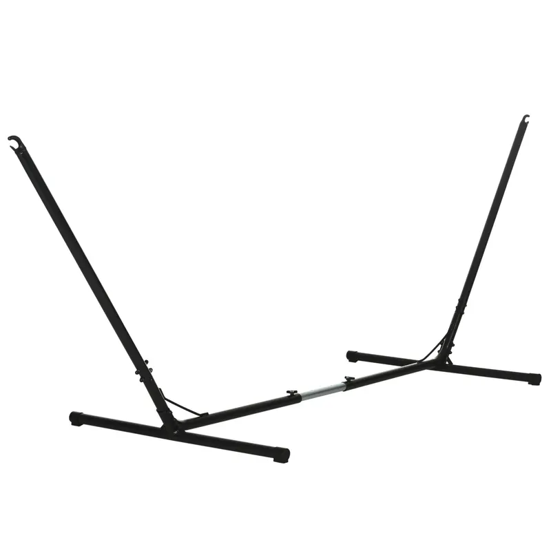 Outsunny Suport Schelet pentru Hamac Reglabil Max. 150 Kg, Negru, 308-380x108x120cm | Romania