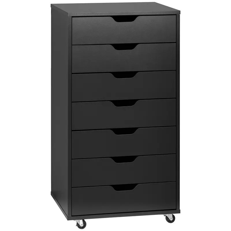Vinsetto Sertar de birou cu roți, mobilier pentru depozitare de birou cu 7 sertare - organizator pentru documente, format A4 sau scrisori | Romania