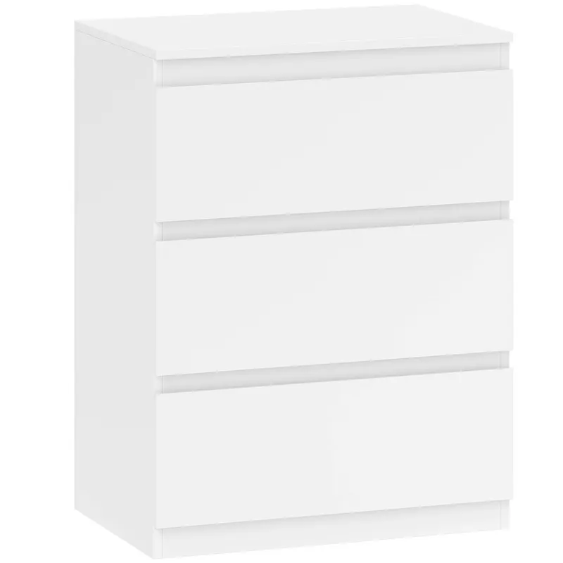 HOMCOM Comodă cu 3 sertare, pentru living, dormitor, hol, PAL, Alb | Romania