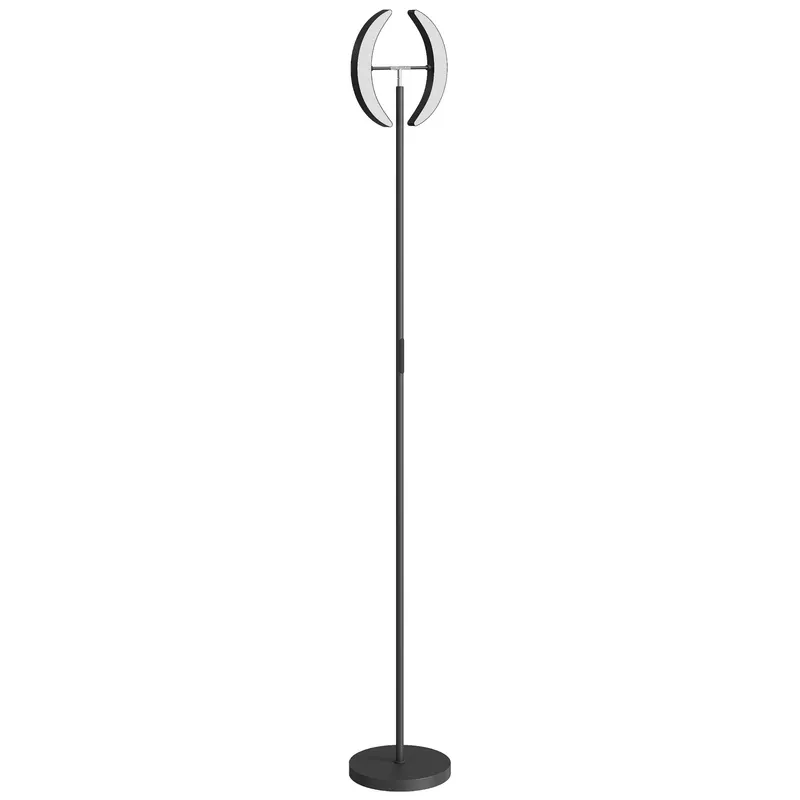 HOMCOM Lampă RGB de podea, lampă dimabilă cu posibilități de iluminare multicoloră, rotativă, Negru | Romania
