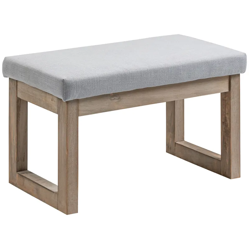 HOMCOM Bancă pentru picioare în design scandinav, taburet, suport pentru picioare, 68 cm x 38 cm x 42 cm, Gri + Natural | Romania
