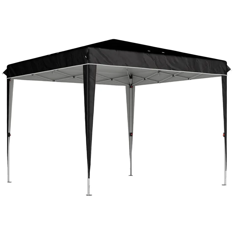 Outsunny Pavilion Pliabil cu Înălțime Reglabilă și Geantă de Transport, 300x300x273 cm, Negru | Romania