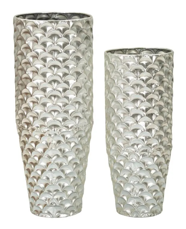 Mauro Ferretti Suport Vaze Set 2 Bucati Din Metal Argintiu cm Ø 37X92X-32X75 | Romania