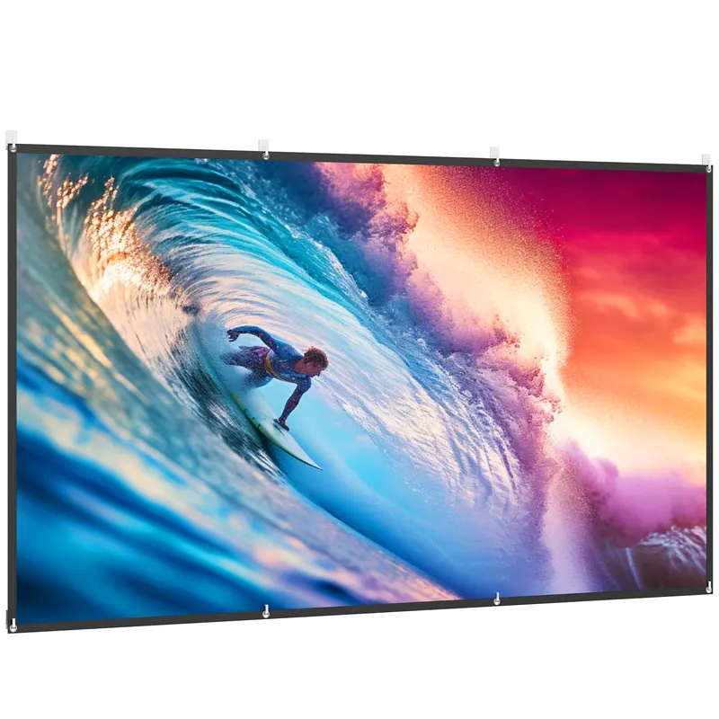 HOMCOM Ecran pentru Proiector 120" 16:9 HD 4K/8K Portabil, Lavabil și Anticută, Alb | Romania