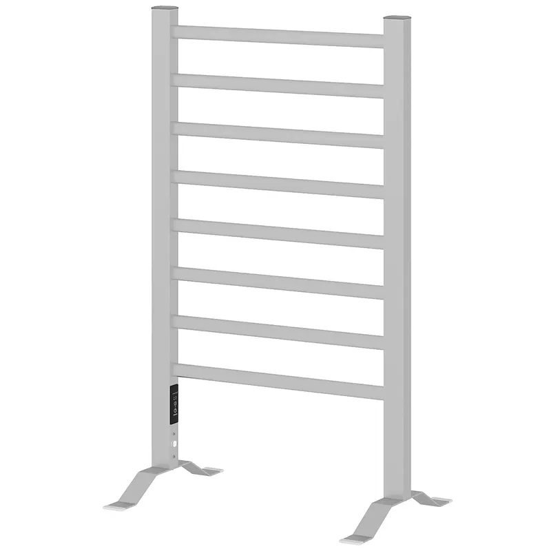 HOMCOM Uscător Electric de Prosoape pentru Perete sau Podea cu Timer și 8 Bare 53x35x90 cm Negru | Romania