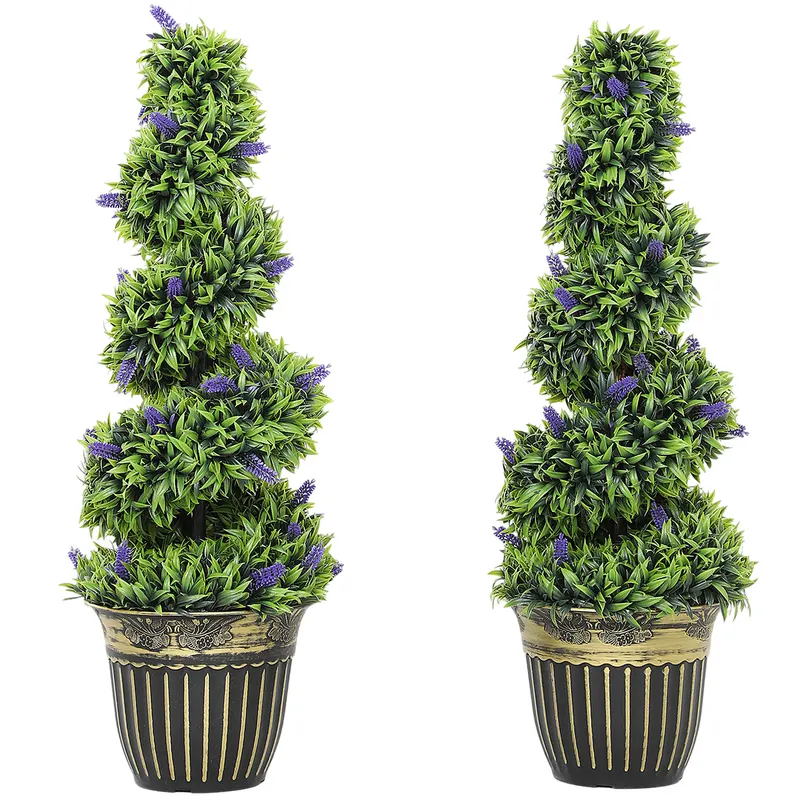 HOMCOM Set de Două Plante Artificiale Lavandă 90 cm | Romania