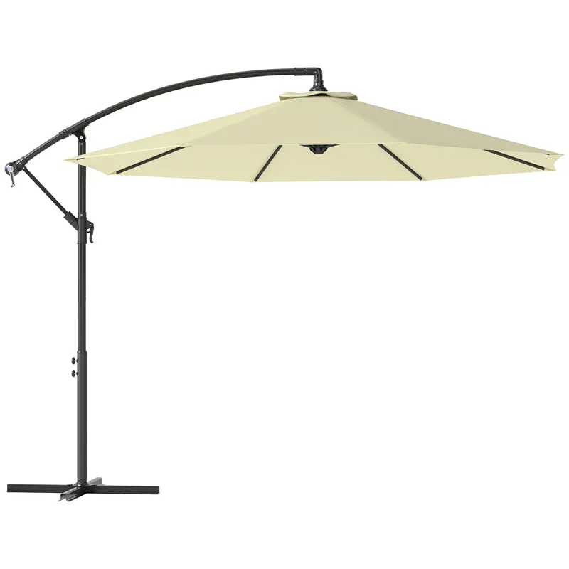 Outsunny Umbrela pentru Gradina Brat Deluxe Inclinabila cu Manivela, Φ3m | Romania