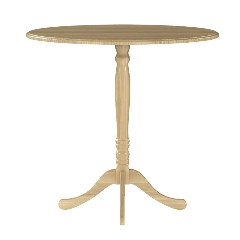 HOMCOM Masă rotundă pentru 4 persoane Ø 80 cm, masă de bucătărie, picior din oțel, stil modern, lemn natural | Romania
