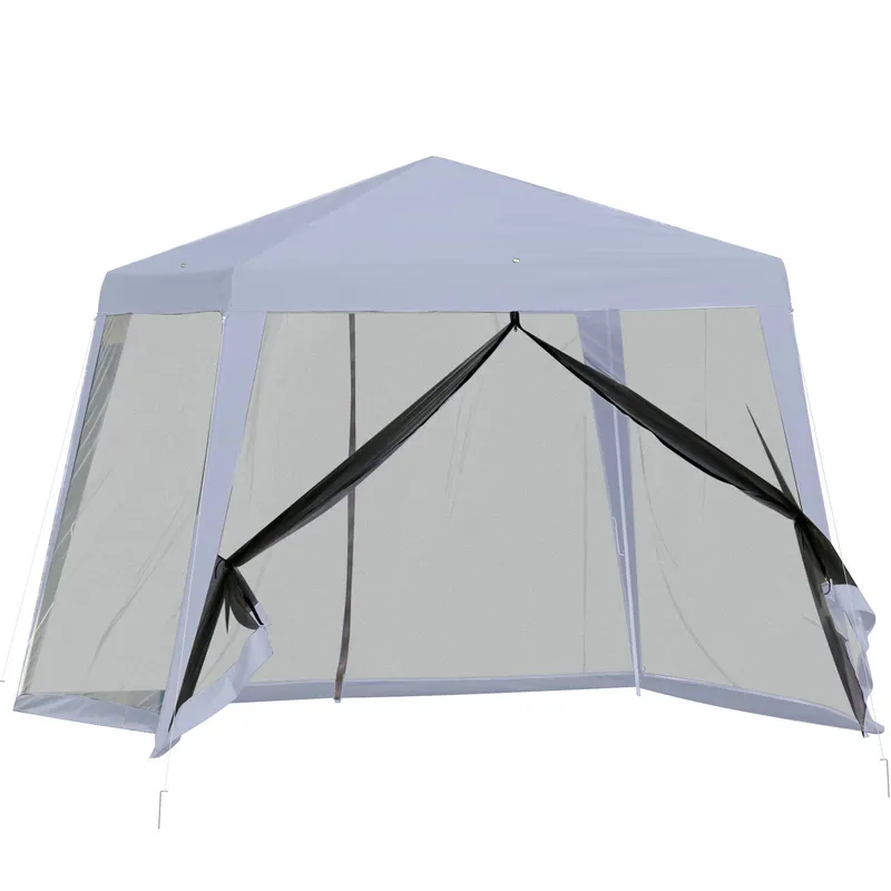 Outsunny Foisor de Gradina 3x3m cu Plasa de Tantari din Poliester si Metal | Romania