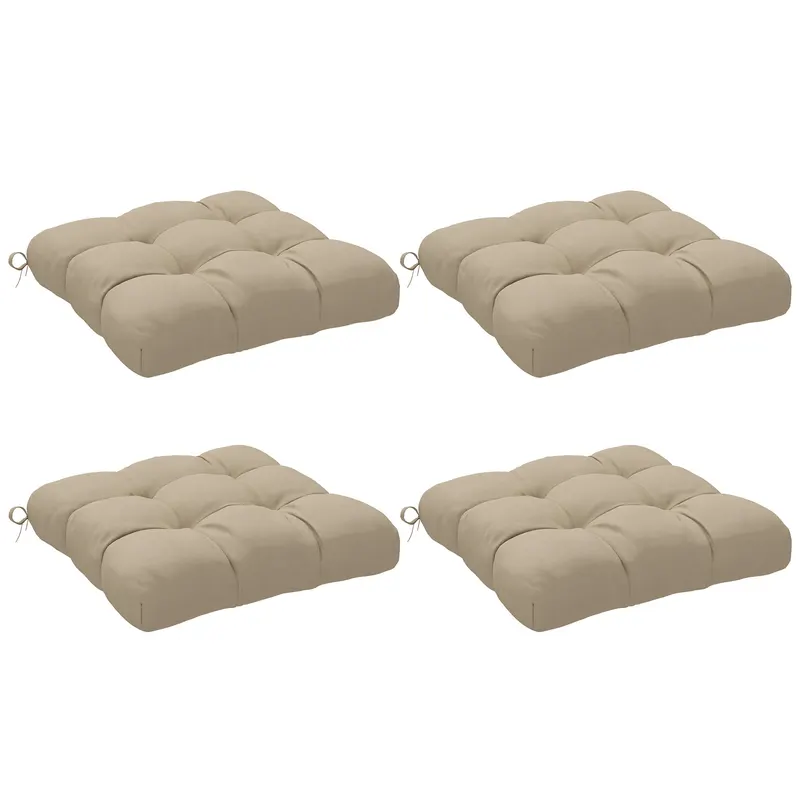 Outsunny Set de perne pentru scaune de dining și grădină, impermeabile și anti-UV, cu 2 șnururi de fixare, 48x48x10 cm, kaki | Romania