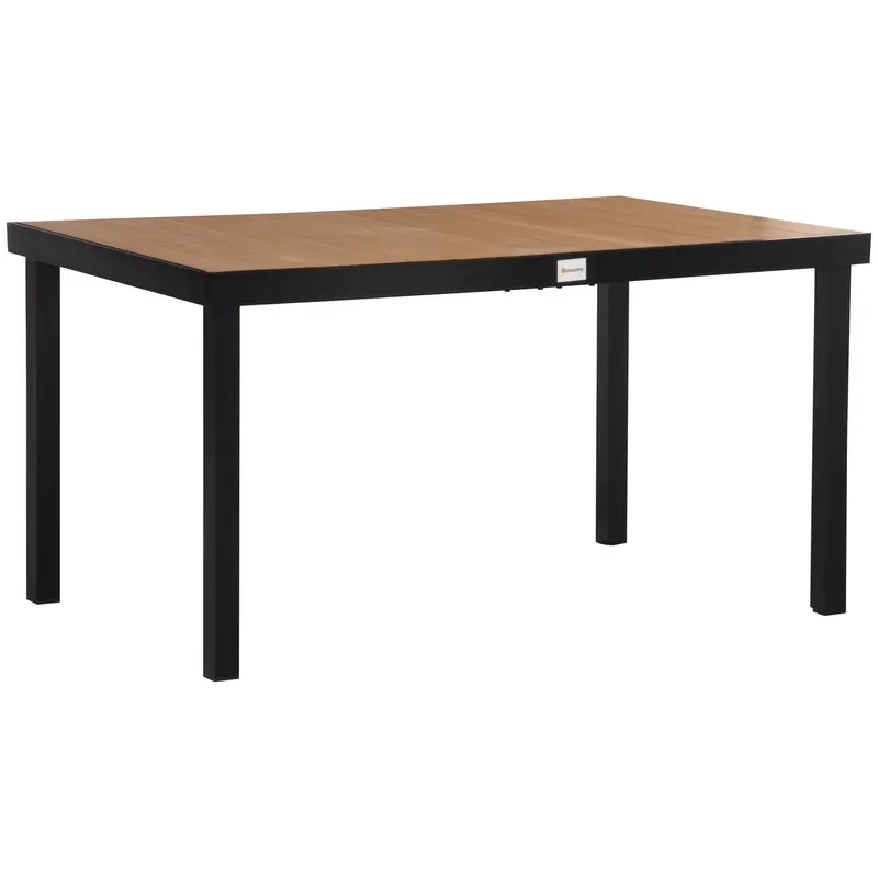Masa de gradina Outsunny pentru 6 Persoane din Aluminiu, Negru | RO