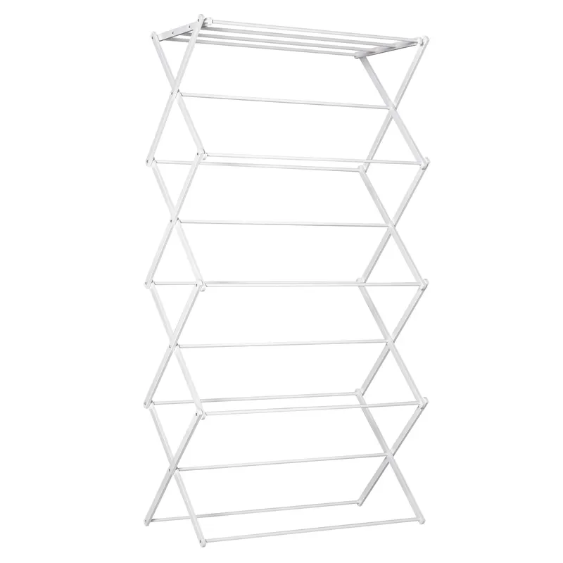 HOMCOM Uscător de rufe pliabil 8 nivele suport tip turn uscător suport rufe metal plastic Alb 74 x 35 x 144 cm | Romania