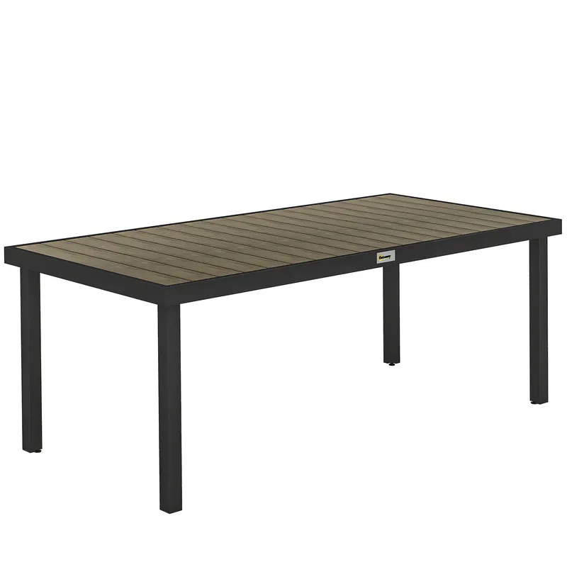 Outsunny Aluminum Outdoor Patio Dining Table for 8 for Garden Lawn Backyard, Natural | Romania
