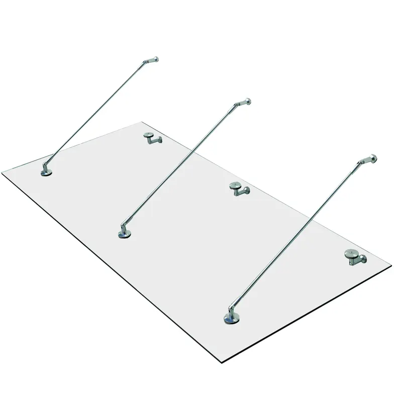 HOMCOM Copertină din sticlă pentru ușă, sticlă călită (ESG), oțel inoxidabil, sticlă transparentă 200x90cm | Romania