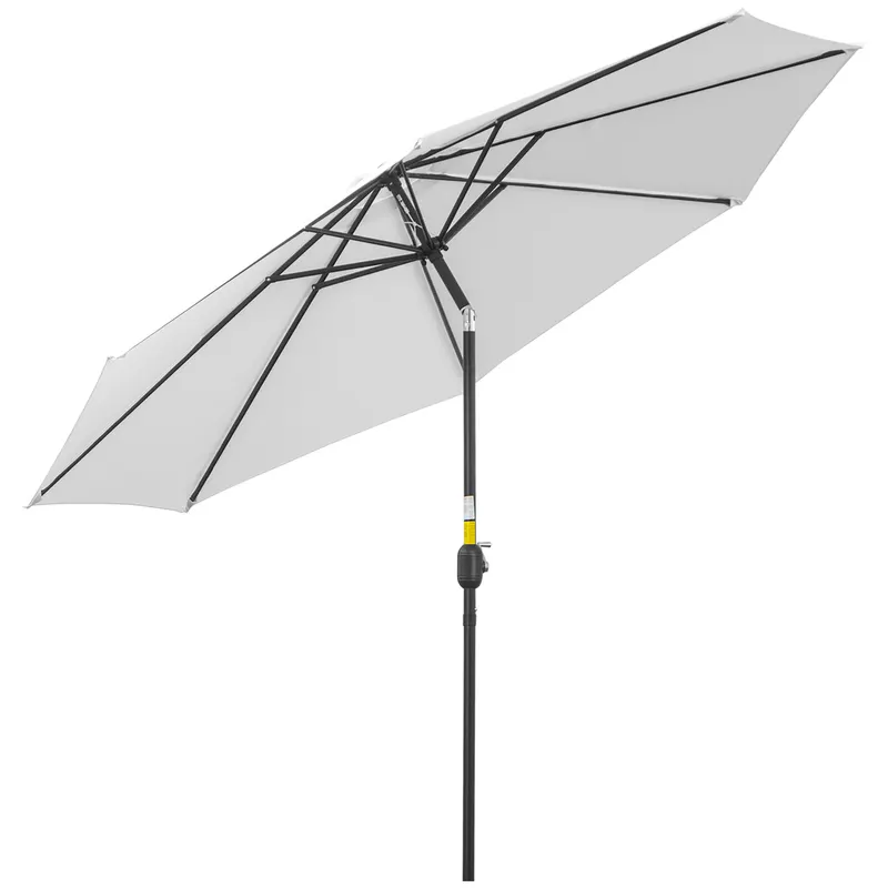 Outsunny Umbrelă de Soare pentru Grădină cu Manivelă Ajustabilă, Structură Metalică și Pânză din Poliester, Φ300cm, Alb | Romania