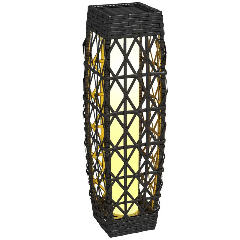 Outsunny Lampă Solară de Grădină cu Iluminare LED și Aprindere Automată, 20x20x68 cm, Gri | Romania