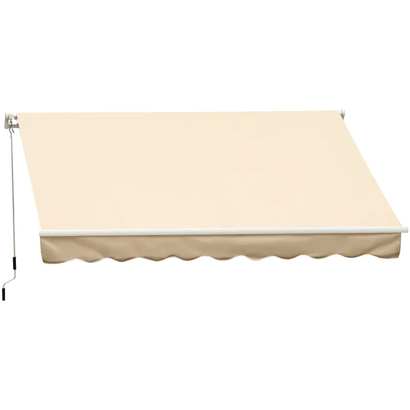 Outsunny Perdea Parasolar Rulou de Perete pentru Exterior, Impermeabilă, din Aluminiu și Poliester, 3x2.5m, Bej | Romania