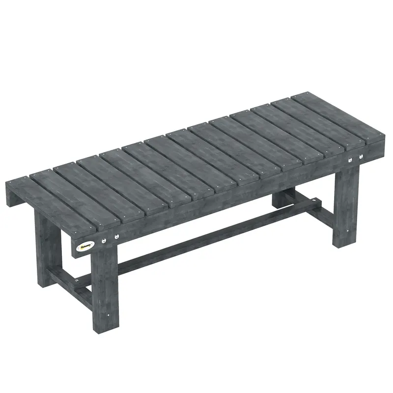 Outsunny Bancă de Grădină cu 2 Locuri, Bancă de Exterior cu Șipci din Lemn de Molid, Stil Country, Perfectă pentru Terasă, Patio sau Curte, Greutate maximă 250 kg, 110x38x35 cm, Gri | Romania