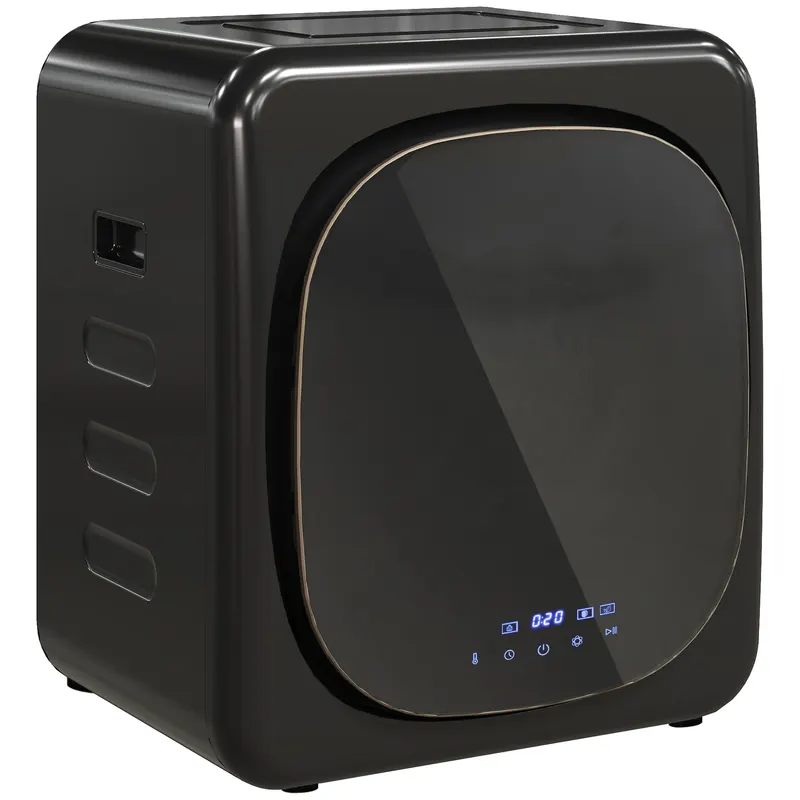 HOMCOM Uscător cu Aer, Capacitate 4kg, Timer și Program Smart, din Oțel Inoxidabil și ABS, 48x40x56 cm, Negru | Romania
