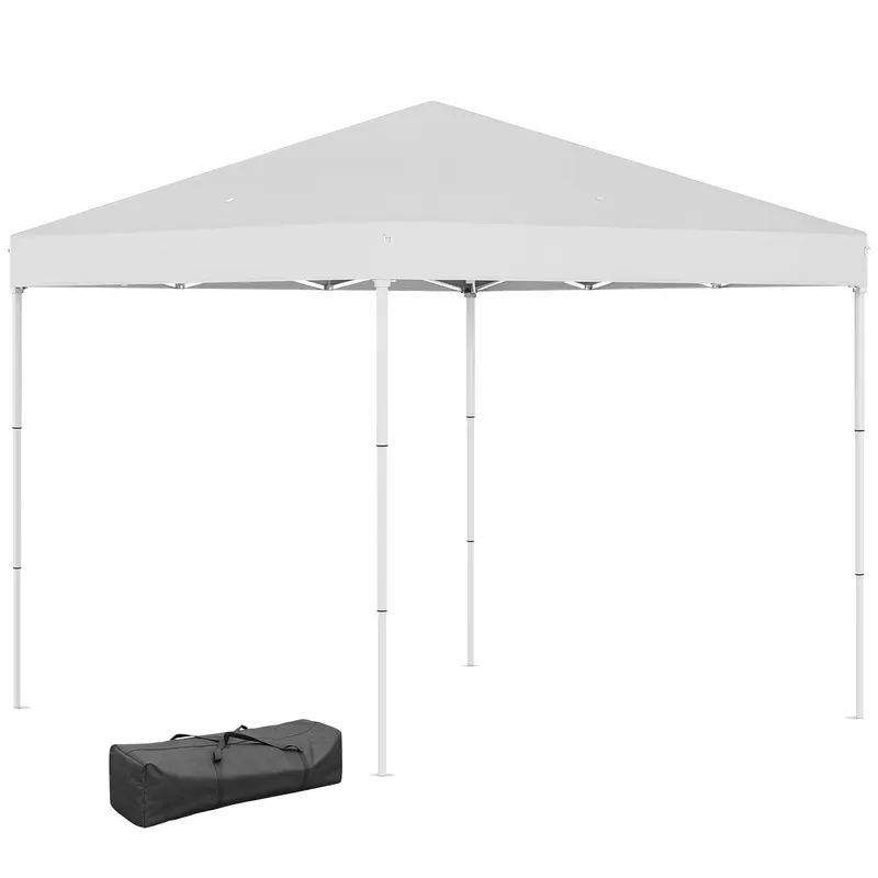 Outsunny Pavilion Pop Up Rezistent la Apă 2.45x2.45m cu Frânghii și Cuie din Oțel, Material Oxford, Albastru | Romania