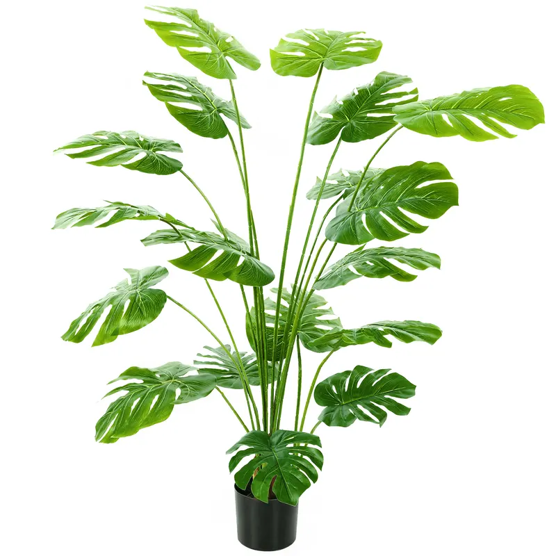 HOMCOM Plantă artificială arbore Monstera deliciosa cu ghiveci inclus înălțime 150 cm interior verde | Romania