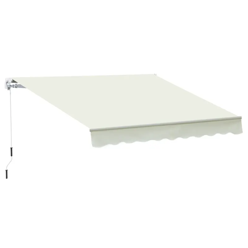 Outsunny Copertină Rulou Manuală pentru Uși și Ferestre, din Aluminiu și Poliester Anti-UV, 295x245cm, Alb | Romania