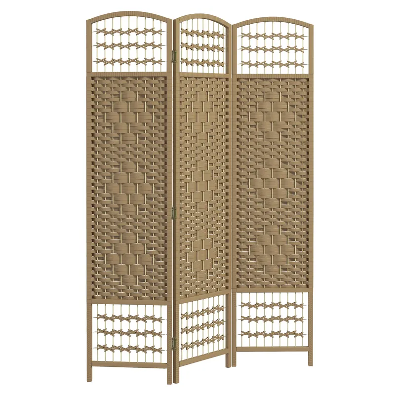 HOMCOM Paravan interior din lemn separator de cameră despărțitură pliabilă 3 panouri 120 x 170 cm lemn natural | Romania