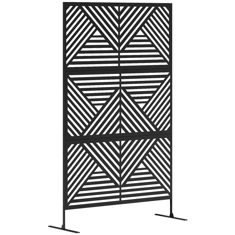 Outsunny Separator Divizor de Exterior și Spalier pentru Plante 122x45x198cm Negru | Romania