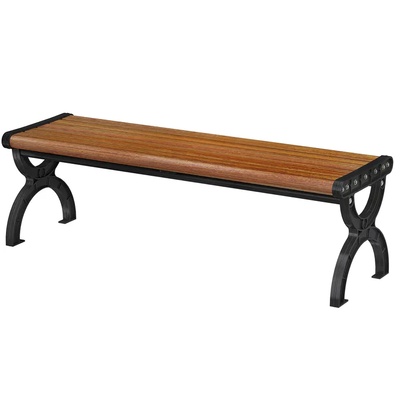 Outsunny Bancă de Grădină 2 Locuri, Bancă cu Cadru din Metal și Efect de Lemn, Mobilier pentru Grădină, Terasă, Parc | Romania