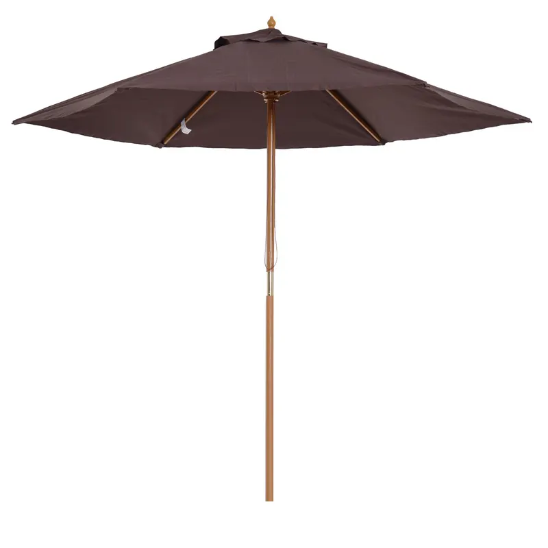 Outsunny Umbrelă de Soare pentru Grădină, Structură din Lemn, Φ250 cm, Ideală pentru Exterior | Romania