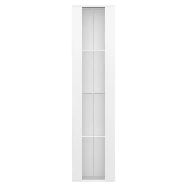Vitrină multifuncțională cu perete despărțitor din sticlă, lumină LED cu schimbare de culoare, 40x29x170 cm, Alb