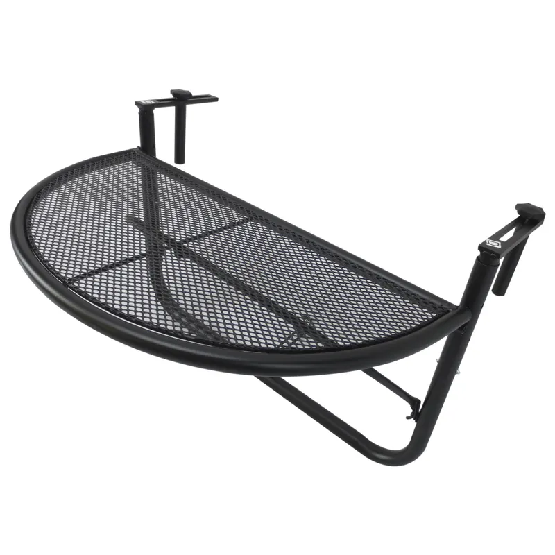 Outsunny Masă Suspendată pentru Balcon, Reglabilă în Înălțime, Design Spațiu-Eficient, Fier, Negru, 60x45x50 cm | Romania