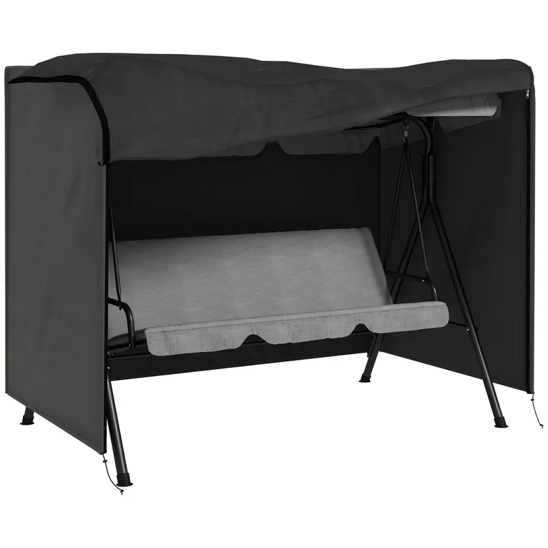 Outsunny Husă pentru balansoar de grădină, husa pentru balansoar Hollywood, prelată de protecție, impermeabilă, 205 x 124 x 164 cm, Gri închis | Romania