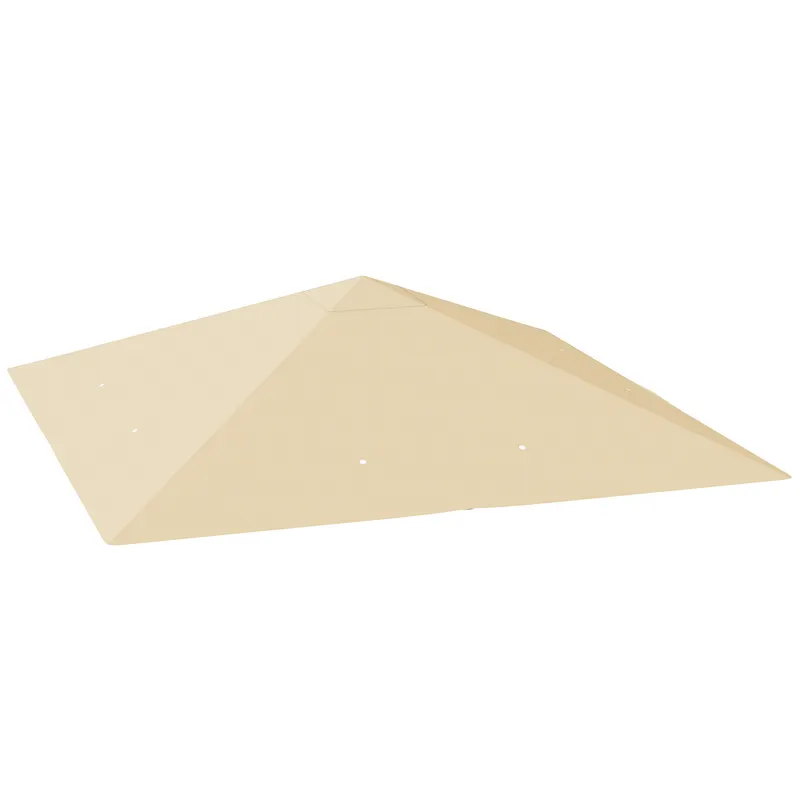 Outsunny Acoperiș de schimb pentru pavilion 3 x 3 m rezistent la apă acoperiș pavilion UPF30+ husă de schimb țesătură Oxford, 370 g/m², Bej | Romania