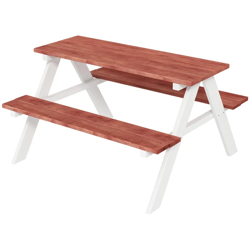 Outsunny Set Masă de Picnic pentru Copii, Masă și Băncuțe din Lemn, Mobilier de Grădină pentru Copii, Jocuri de Exterior, Vârsta 3-8 Ani, Maro | Romania