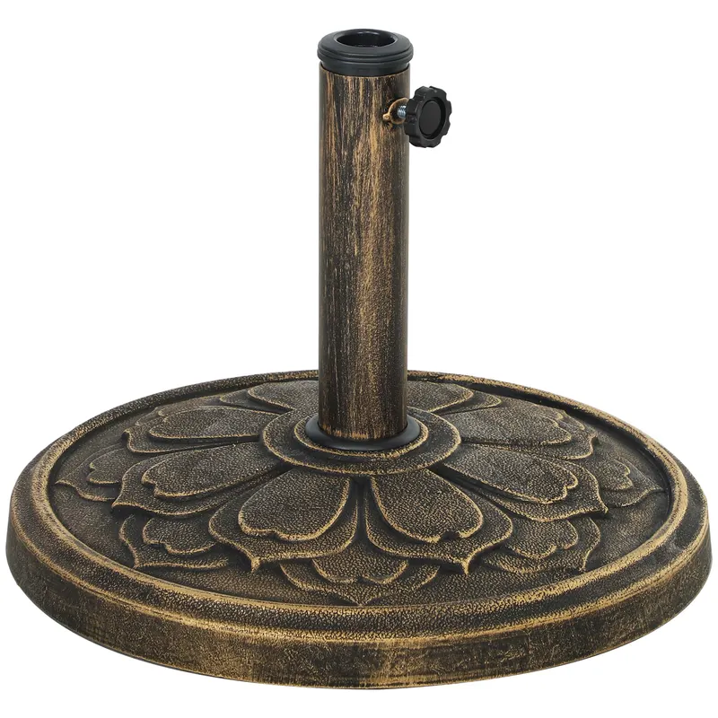 Outsunny Bază Rotundă pentru Umbrela cu Stâlpi de 34, 38, 48 mm, Φ46x33 cm, Bronz | Romania