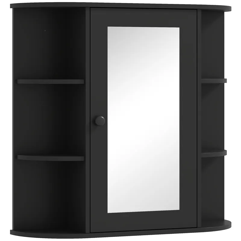 Homcom Dulapior Baie cu Oglinda – Lemn Alb 66×17×63 cm | Romania