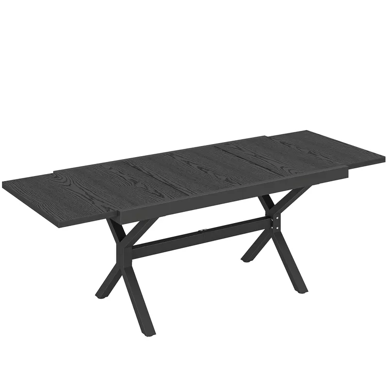 Outsunny Masă de Grădină Extensibilă din Aluminiu Masă de Luat Masa în Aer Liber Efect Lemn 8-10 Persoane 214x85x73cm Gri Antracit | Romania