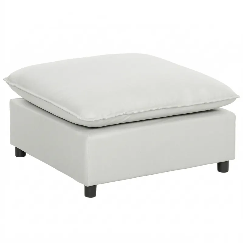 HOMCOM Otomană pătrată pentru living, ottoman cu picioare din plastic, pouf pentru dormitor, hol, 75x75x40 cm, gri | Romania