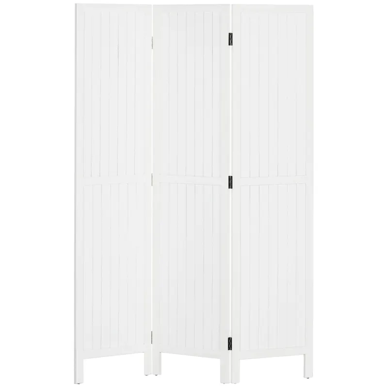 HOMCOM Paravan din lemn separator de cameră paravan interior pliabil 3 panouri 120 x 170 cm alb | Romania