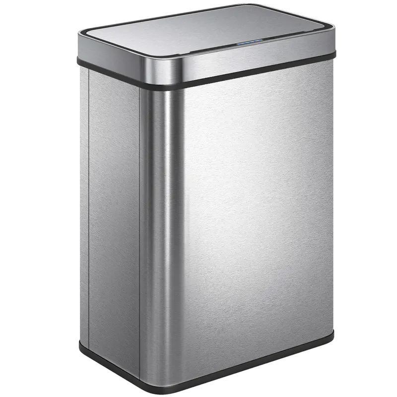 HOMCOM Coș de gunoi cu senzor 50 L cu capac cu închidere silențioasă, coș de gunoi automat din oțel inoxidabil, argintiu | Romania