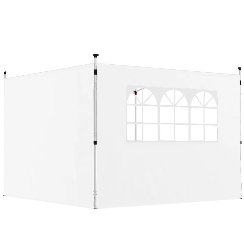 Outsunny Panouri laterale pentru tonelă 3 x 3 m set de 2 cu fereastră material Oxford alb | Romania