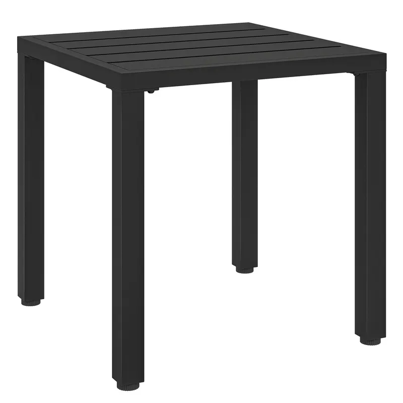 Outsunny Măsuță laterală de grădină, masă rezistentă la intemperii cu design lamelar, pătrată, 45 x 45 x 45,5 cm | Romania