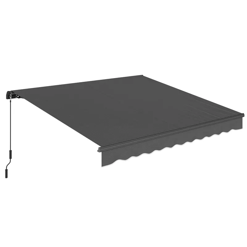 Outsunny Markiză cu brațe articulare 350 x 300 cm, markiză cu manivelă & suport de perete inclus, unghi reglabil | Romania
