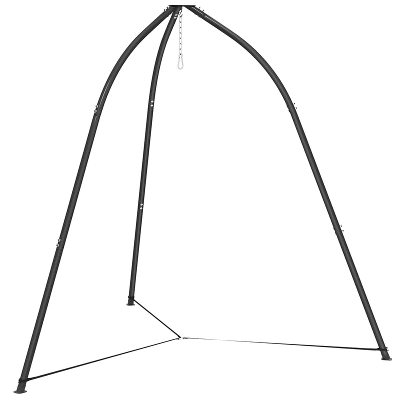 Outsunny Suport triunghiular pentru scaun suspendat cu lanț reglabil, bază stabilă pentru terasă/grădină, sarcină 150 kg, Negru | Romania